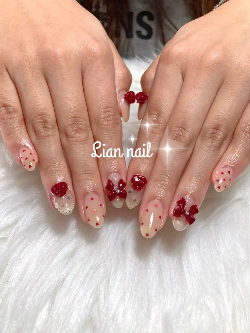 ネイル ドット ハート Lianネイル 寛子Lianのネイルデザイン
