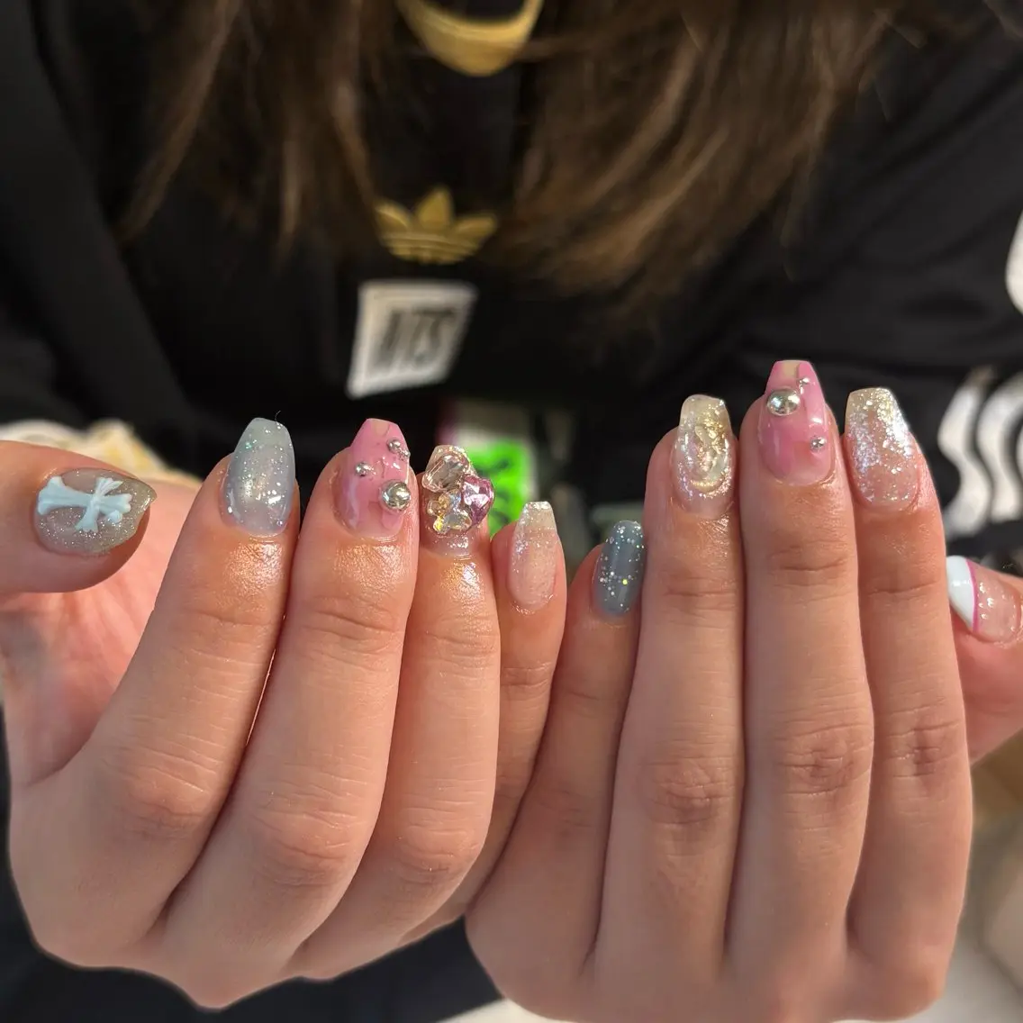 ネイル フレンチネイル ガーリー 韓国ネイル マグネットネイル ニュアンスネイル ハンドネイル amuse ニュアンス/個性派のネイルデザイン
