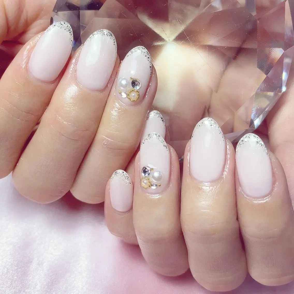ネイル 渋谷／チップ長さ出し 👑アプレgel-xのネイルデザイン