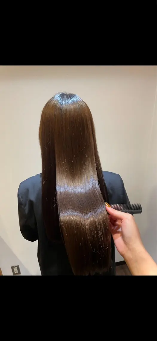 ロング 縮毛矯正 オオシマ ミユのヘアスタイル