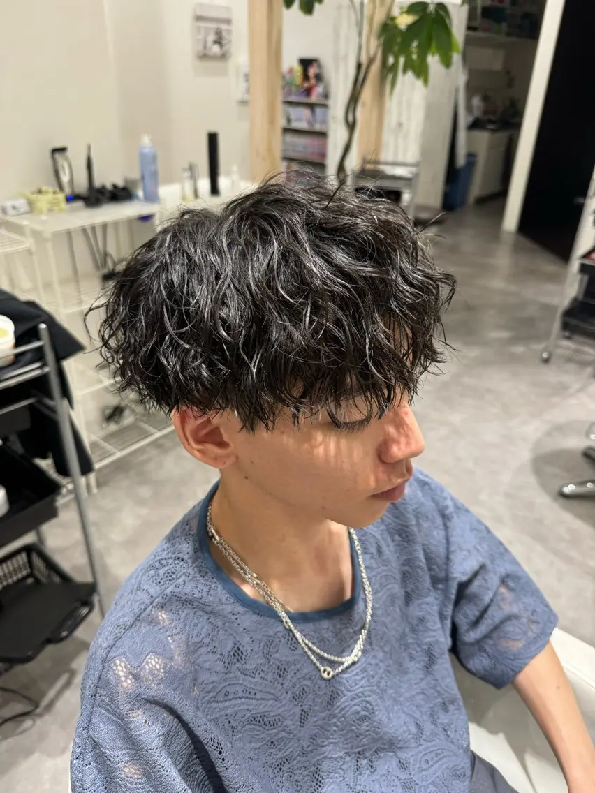 ミディアム ミディアムパーマ カット パーマ 岐阜No.1メンズ 美容師／村上達紀のヘアスタイル