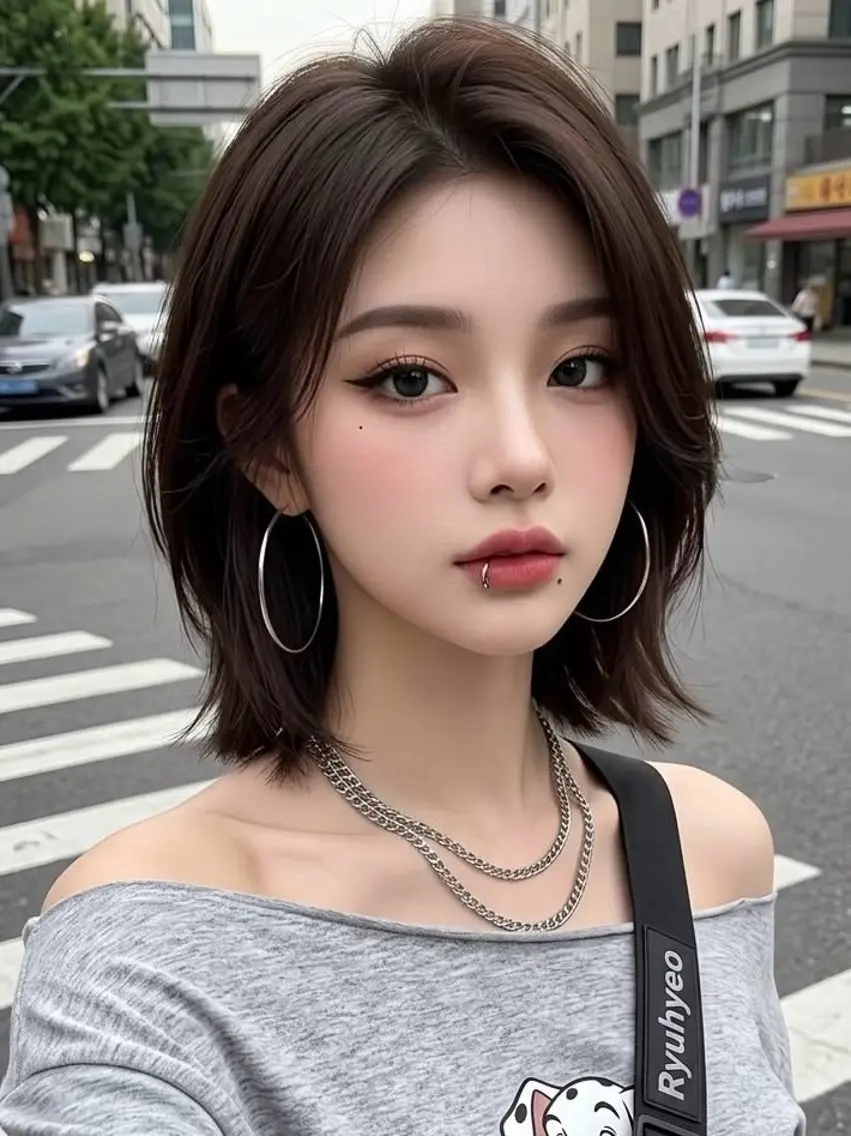 ミディアム カラー ヘアアレンジ カット ヘアカラー トリートメント ヘッドスパ ヘアセット ミディアム・ボブ🤍 縮毛矯正/ ひかりのヘアスタイル