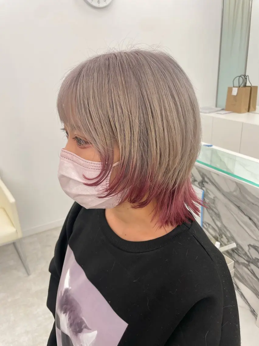 ミディアム カラー ヘアアレンジ ヘアカラー トリートメント 【Sweep】おじま のぞみのヘアスタイル