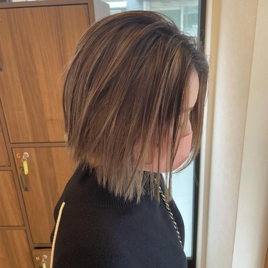 ショート カラー ヘアアレンジ バレイヤージュ ボブ レイヤーカット 🎗秋山勇/ GEAR.代表のヘアスタイル
