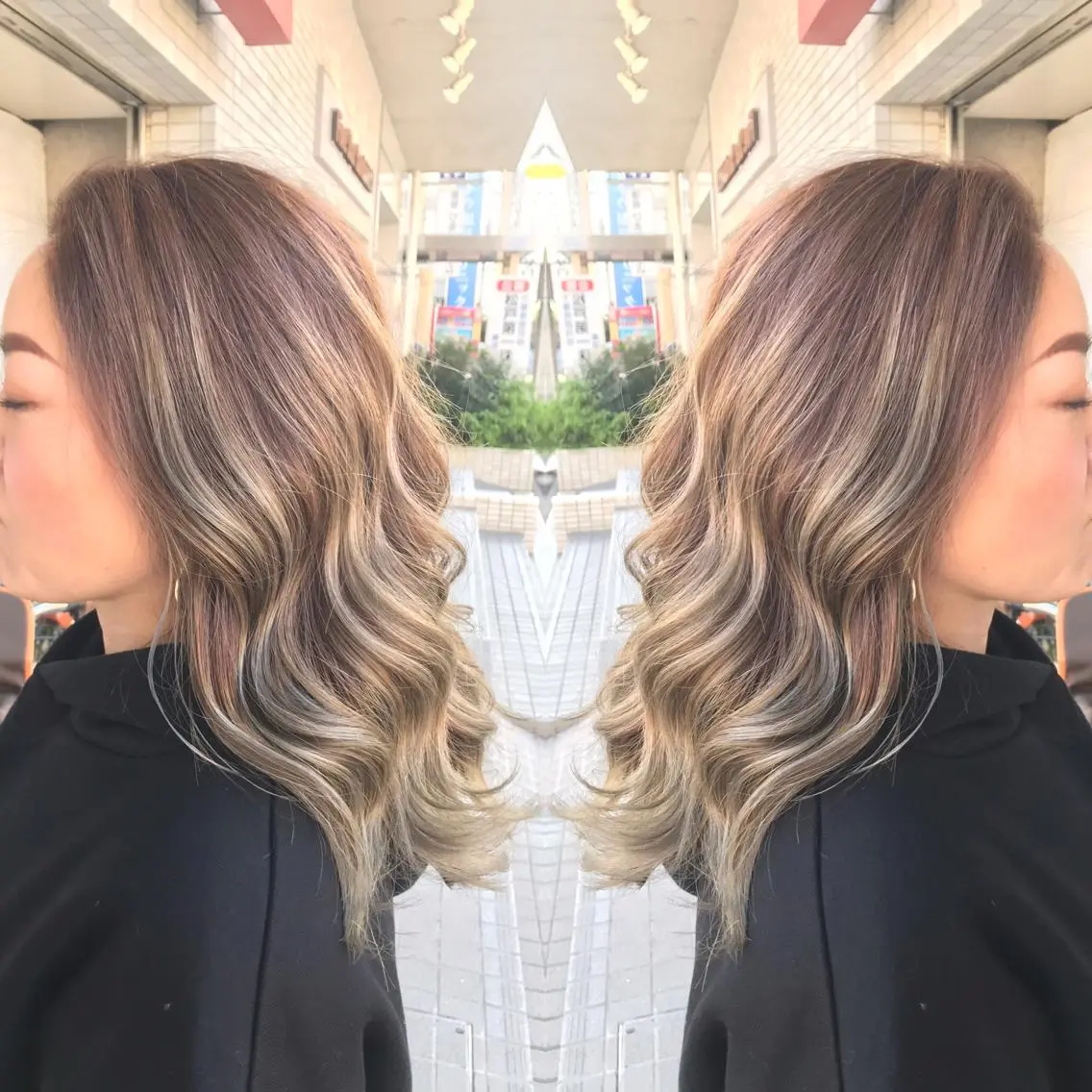 ロング カラー 外国人風カラー カット ヘアカラー トリートメント 正分 真美のヘアスタイル