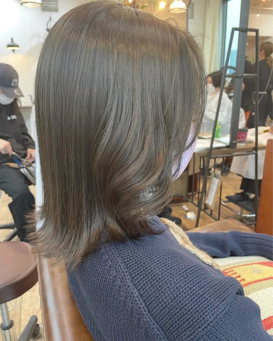 ミディアム カラー メンズ/パーマ /レディース髪質改善のヘアスタイル