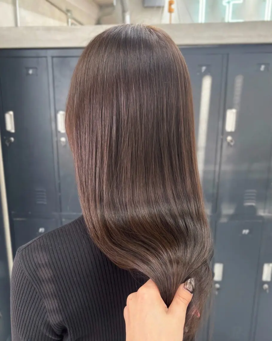 ロング カラー ブリーチ ブラウンカラー ブリーチなしカラー 村田 春歌のヘアスタイル