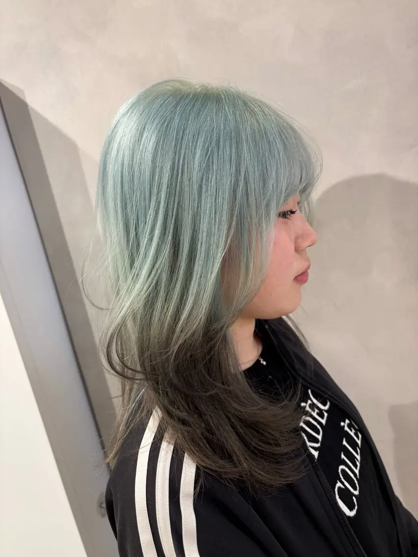 セミロング レイヤーカット ヘアカラー 渋谷ハイトーン/ デザインカラー阿部のヘアスタイル