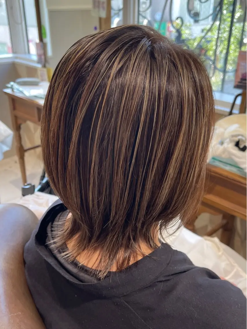 ミディアム カラー ヘアカラー やまだ まいのヘアスタイル
