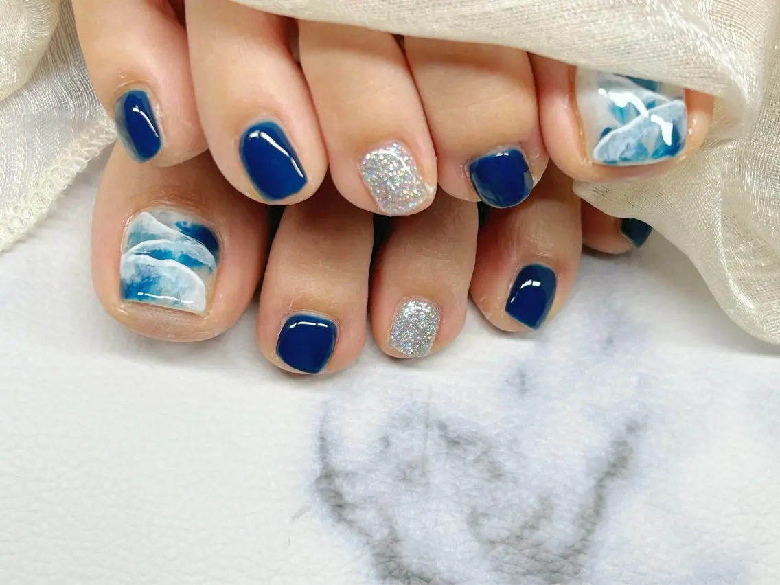 ネイル アートネイル チークネイル 成人式 入学式 長さ出し フットネイル Lino Nailのネイルデザイン