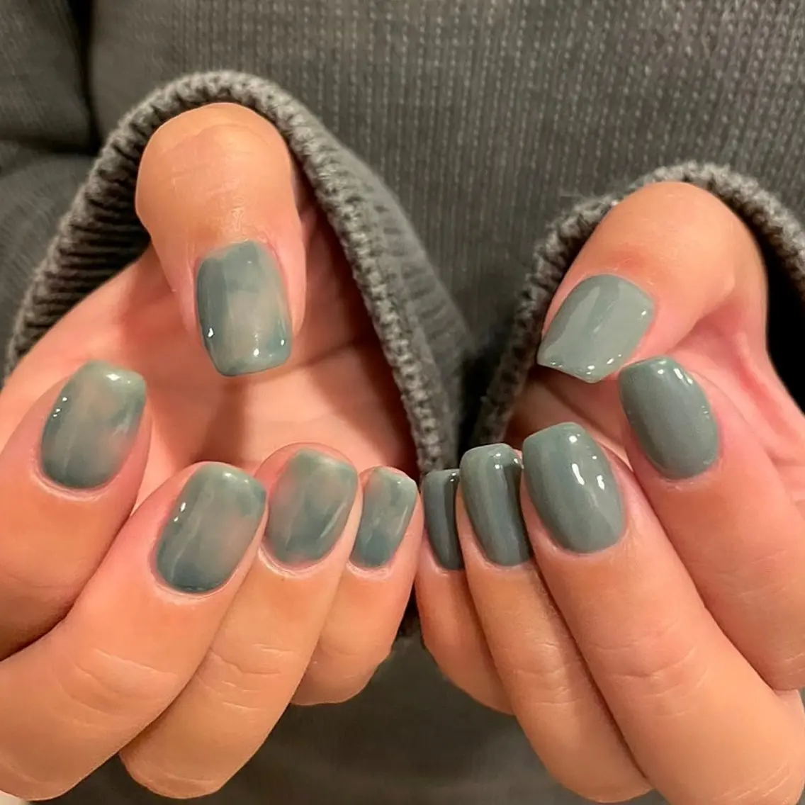 ネイル ブルー ニュアンスネイル ワンカラーネイル シンプルネイル 冬ネイル to nailのその他イメージ