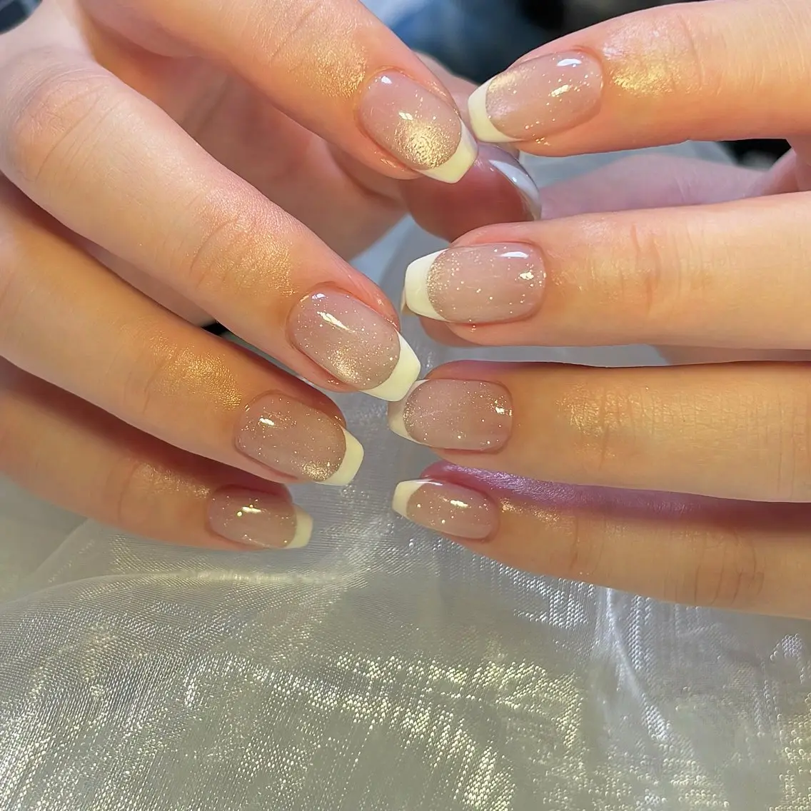 ネイル フレンチネイル ジェルネイル マグネットネイル ハンドネイル Nailsalon BLOOM🌷 山崎のネイルデザイン