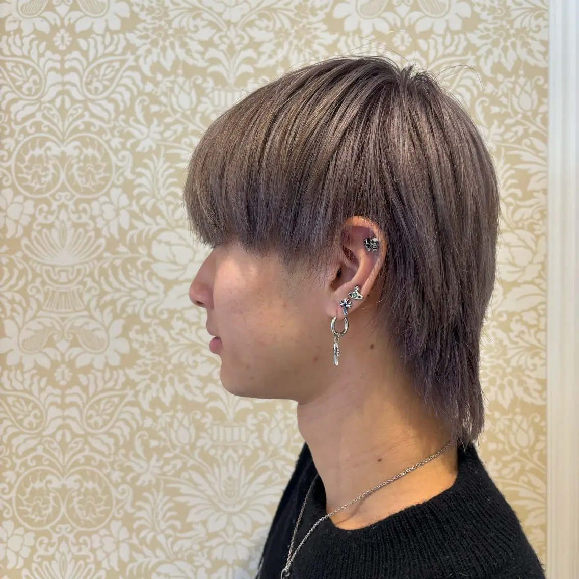 ミディアム カラー メンズ メンズブリーチ ブリーチ カット ヘアカラー トリートメント 🐠寒色系×パーマ 櫻井　麿偉🐏のヘアスタイル