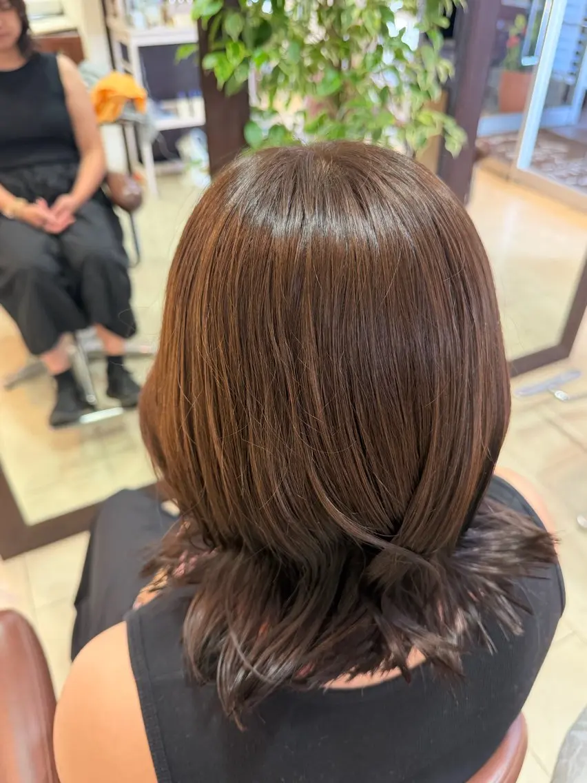ミディアム ヘアカラー 清水 悠希のヘアスタイル