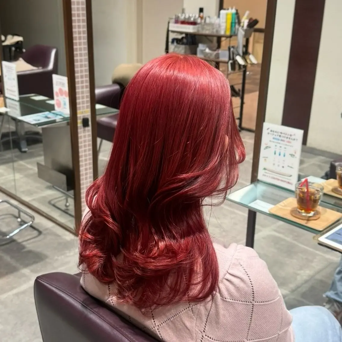 ロング カラー ブリーチ 透明感カラー ダブルカラー オレンジ ピンクカラー ヘアカラー トリートメント LaBless 天王寺｜RINO🐈のヘアスタイル