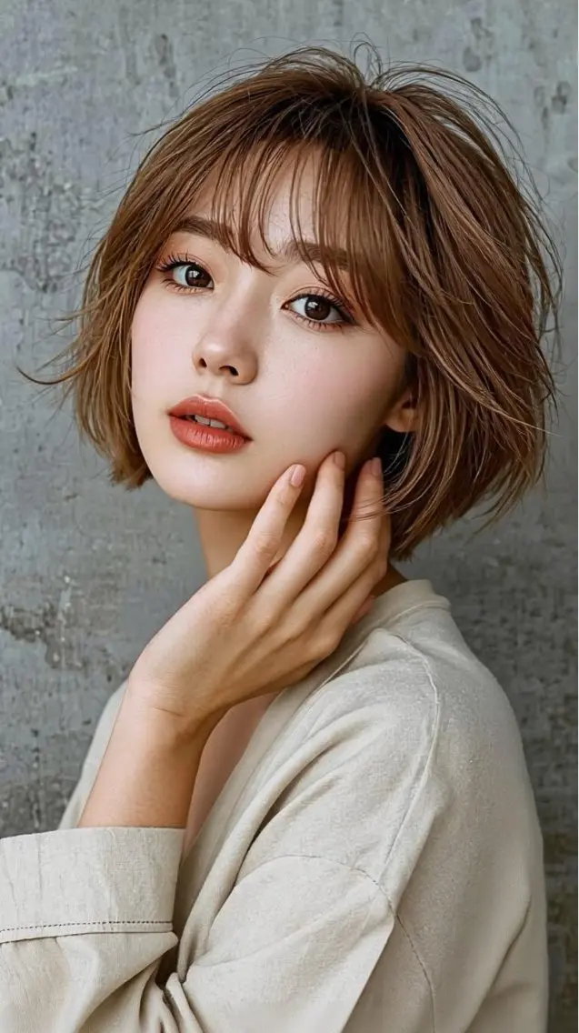 ショート カラー ショートボブ ベージュカラー ボブ 韓国風ヘア ショートヘア カット パーマ 拓麿✂︎/ショート 専門×透明感カラーのヘアスタイル