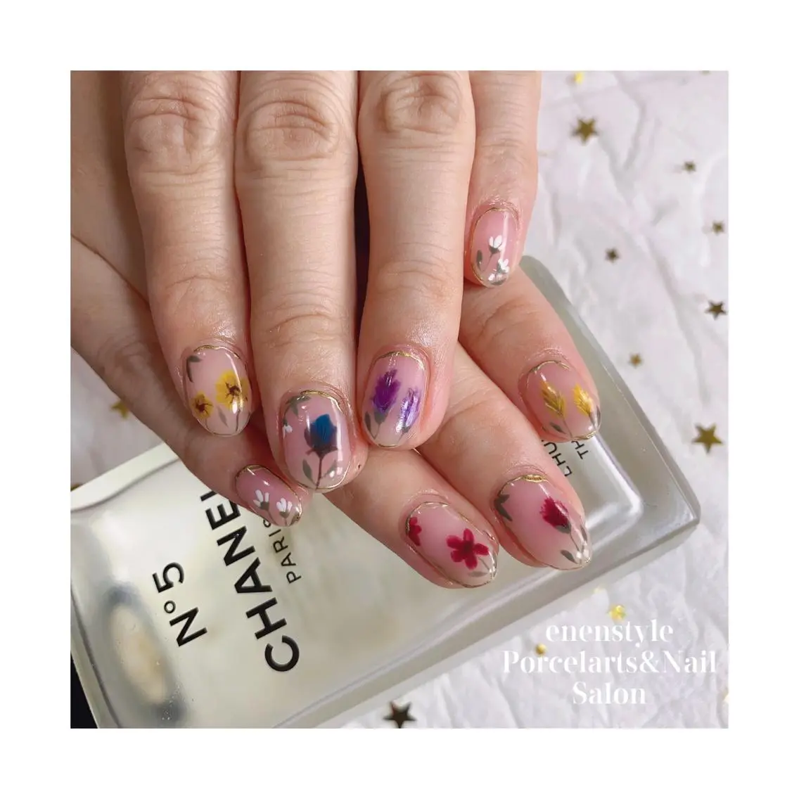 ミディアム ネイル ハンドネイル 🐾enen style 🐾のネイルデザイン