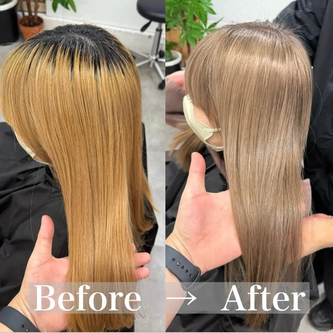【ブリーチリタッチ♪】👱🏻‍♀️ケアブリーチ＋髪質改善アイロントリートメント✨¥9900→¥2500の写真