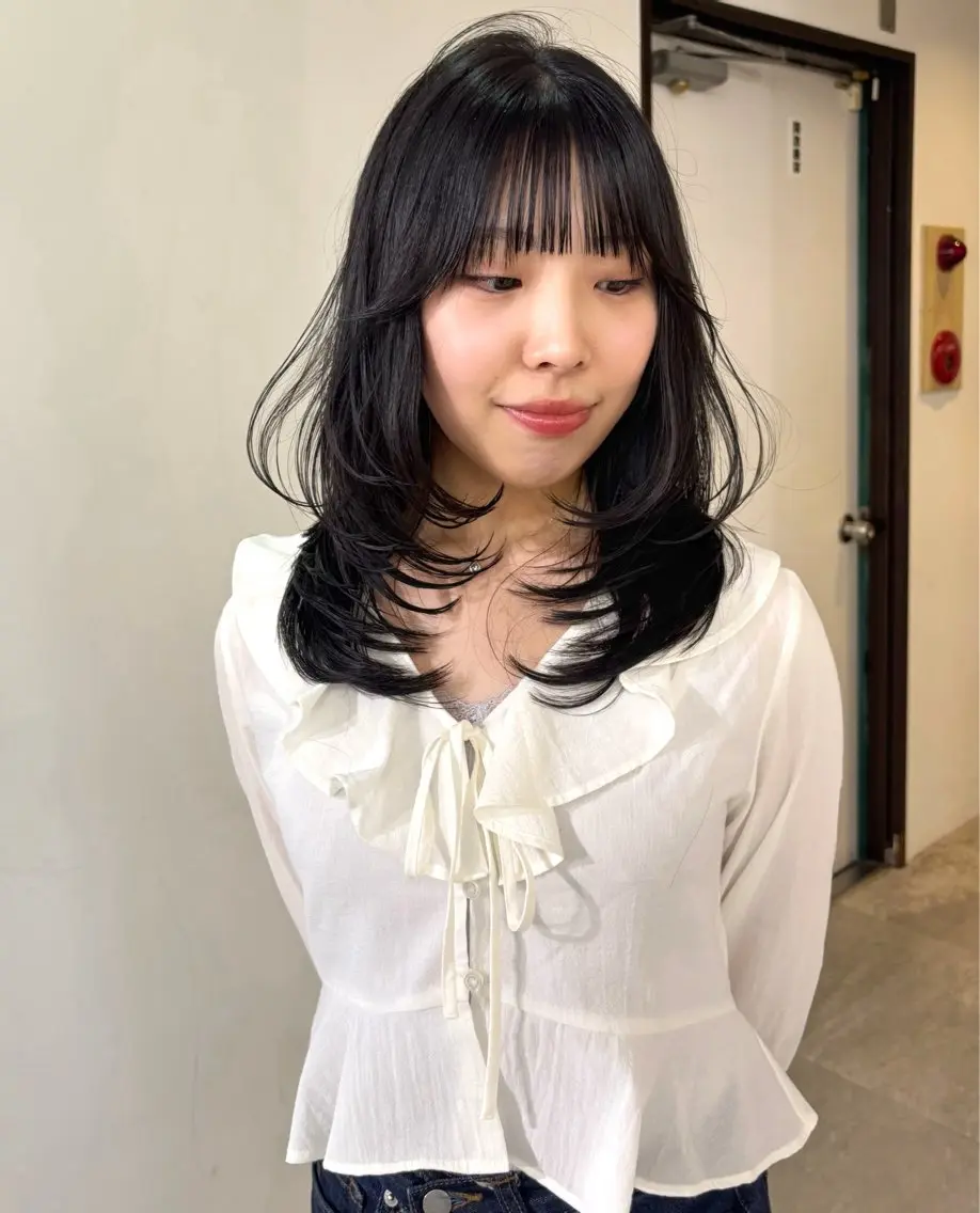 ロング カラー カット ヘアカラー mizuki/ピンク ベージュ.レイヤーのヘアスタイル