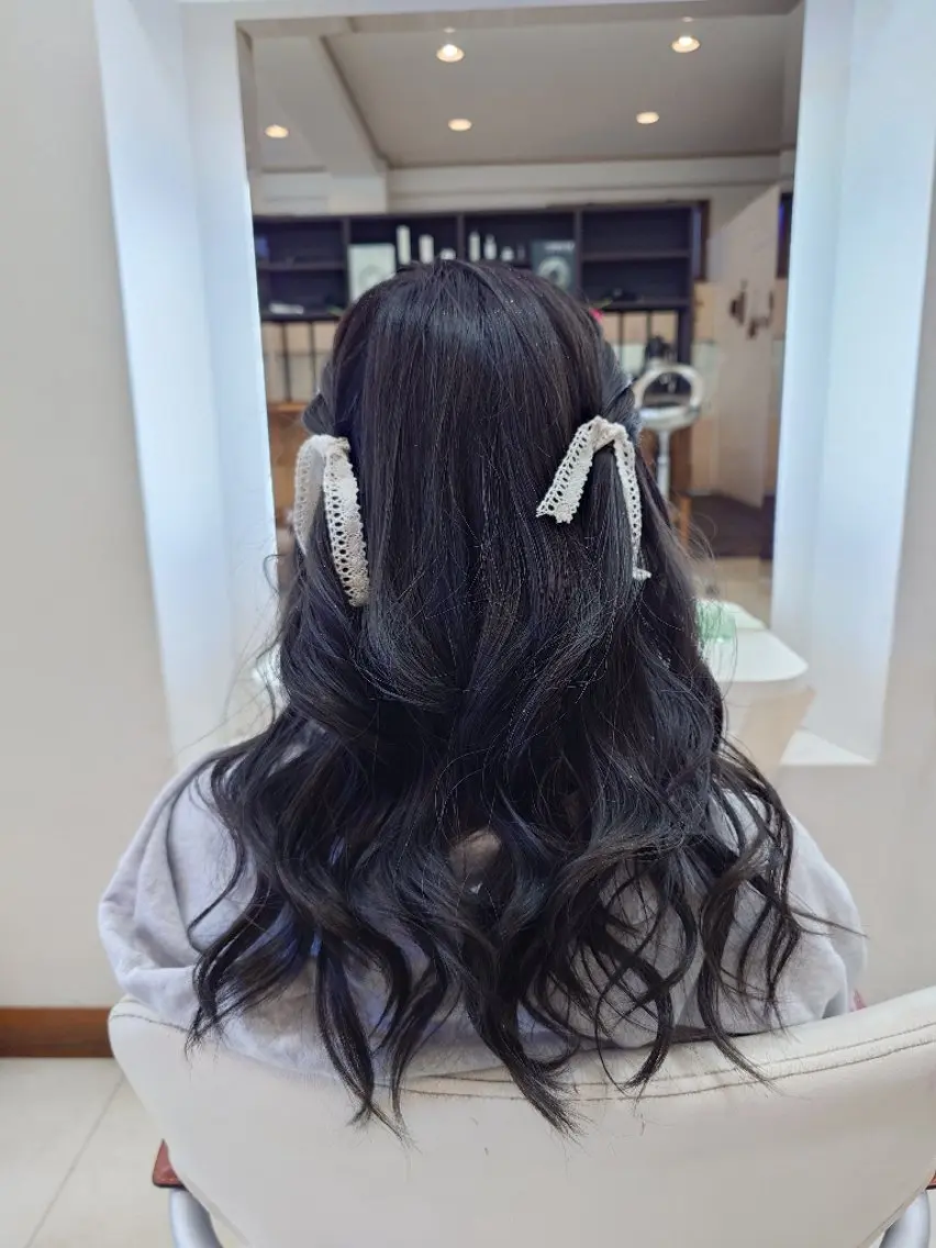 ロング ヘアアレンジ 韓国風ヘア ロング ヘアセット キンジョウ エナミのヘアスタイル