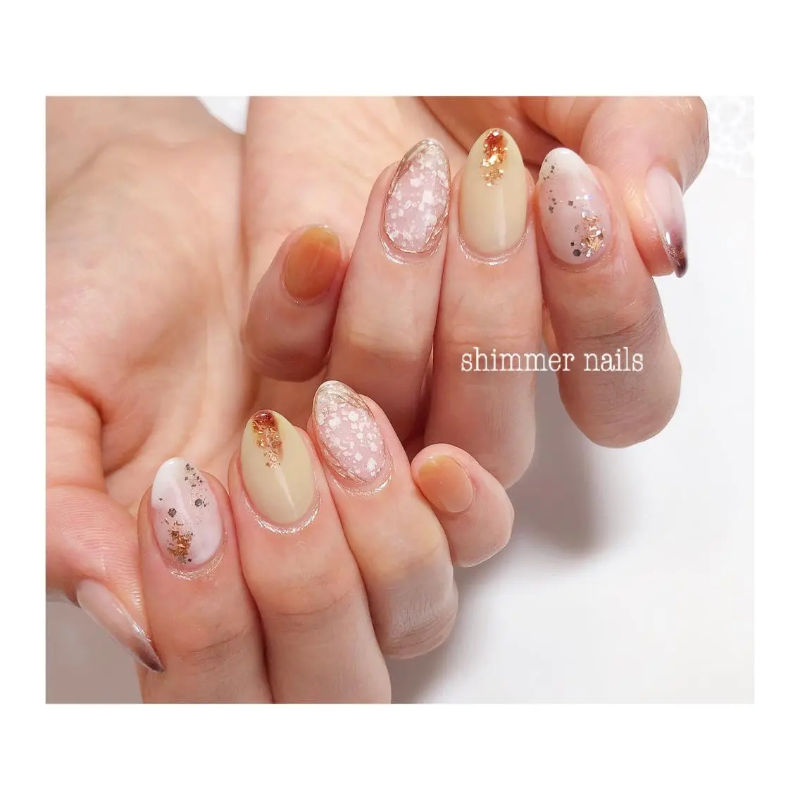 ネイル 黄色 shimmer nailsのネイルデザイン