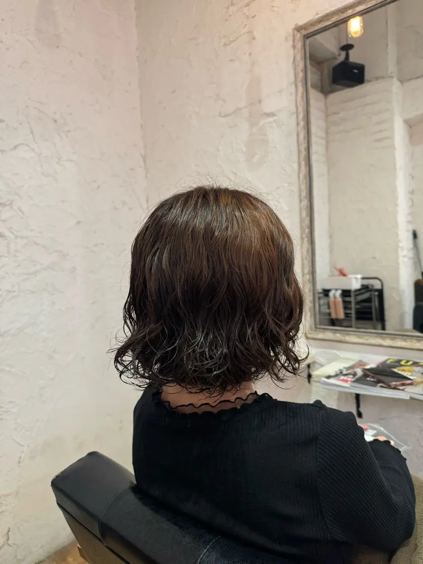 パーマ ボブ パーマ 遠藤 彩美/暖色系カラーのヘアスタイル