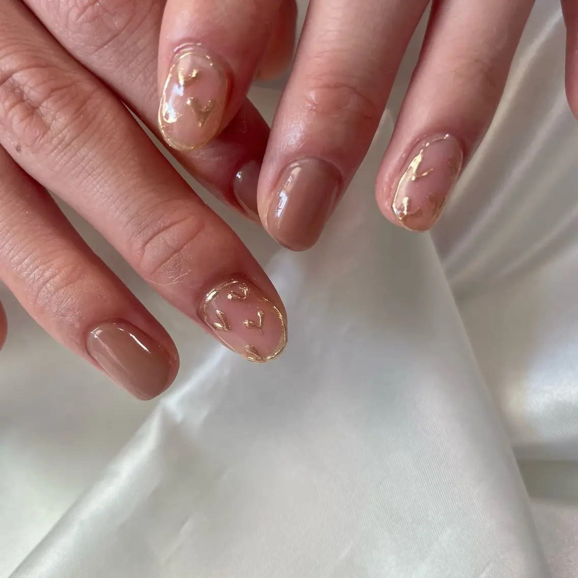 ネイル ハート ミラーネイル ハンドネイル Joint_ nailのネイルデザイン