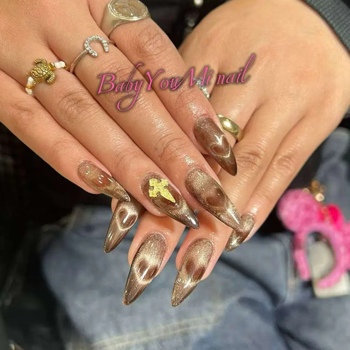 ネイル オーロラネイル チークネイル 成人式 フットネイル フレンチネイル ハンドネイル BabyYouMi nailのネイルデザイン