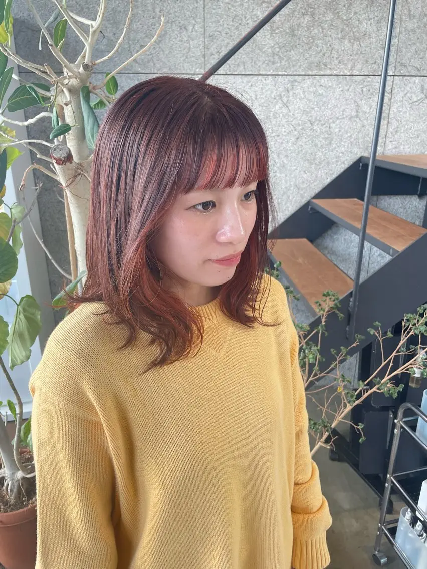 セミロング カラー カット ヘアカラー 🍋髪質改善× 透明感カラー ジュリのヘアスタイル