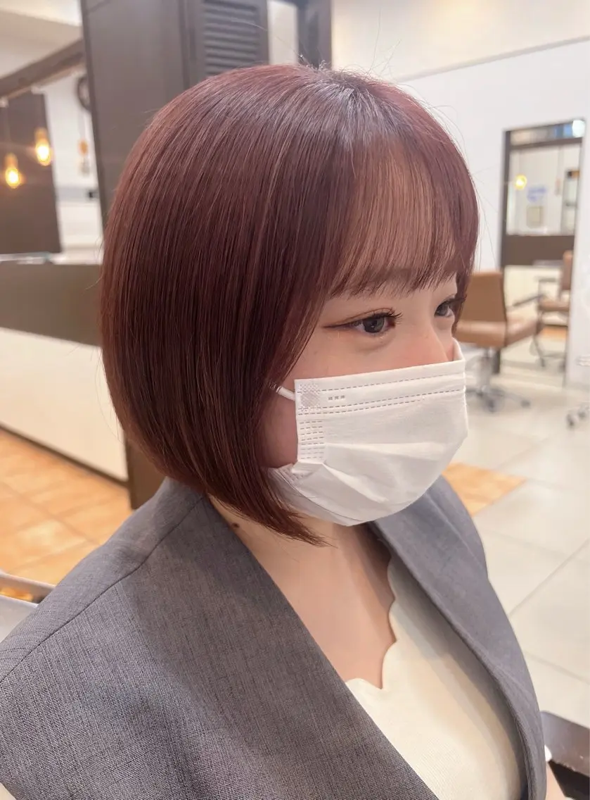 ショート カラー ピンクカラー ボブ カット ヘアカラー 頭皮×髪質改善 透明感カラー💎中村のヘアスタイル
