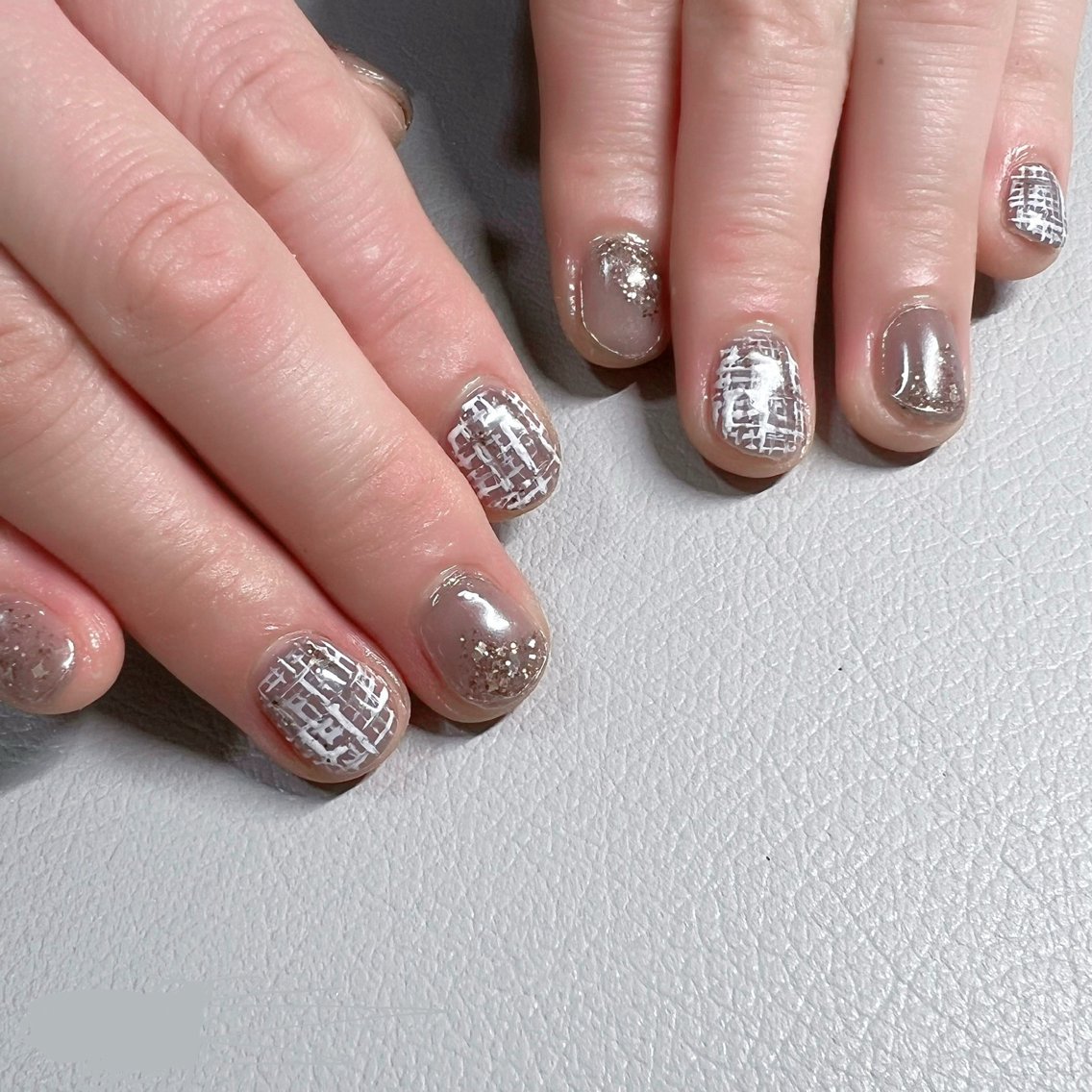 ネイル ニュアンスネイル シンプルネイル ツイードネイル ハンドネイル AJ nailのネイルデザイン