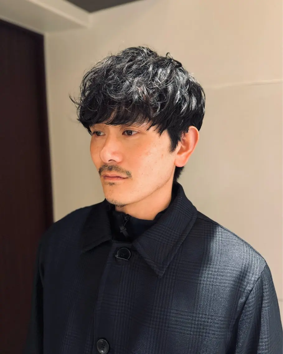 パーマ メンズ マッシュ メンズパーマ ニュアンスパーマ カット パーマ ラフショート メンズパーマ 丸山のヘアスタイル