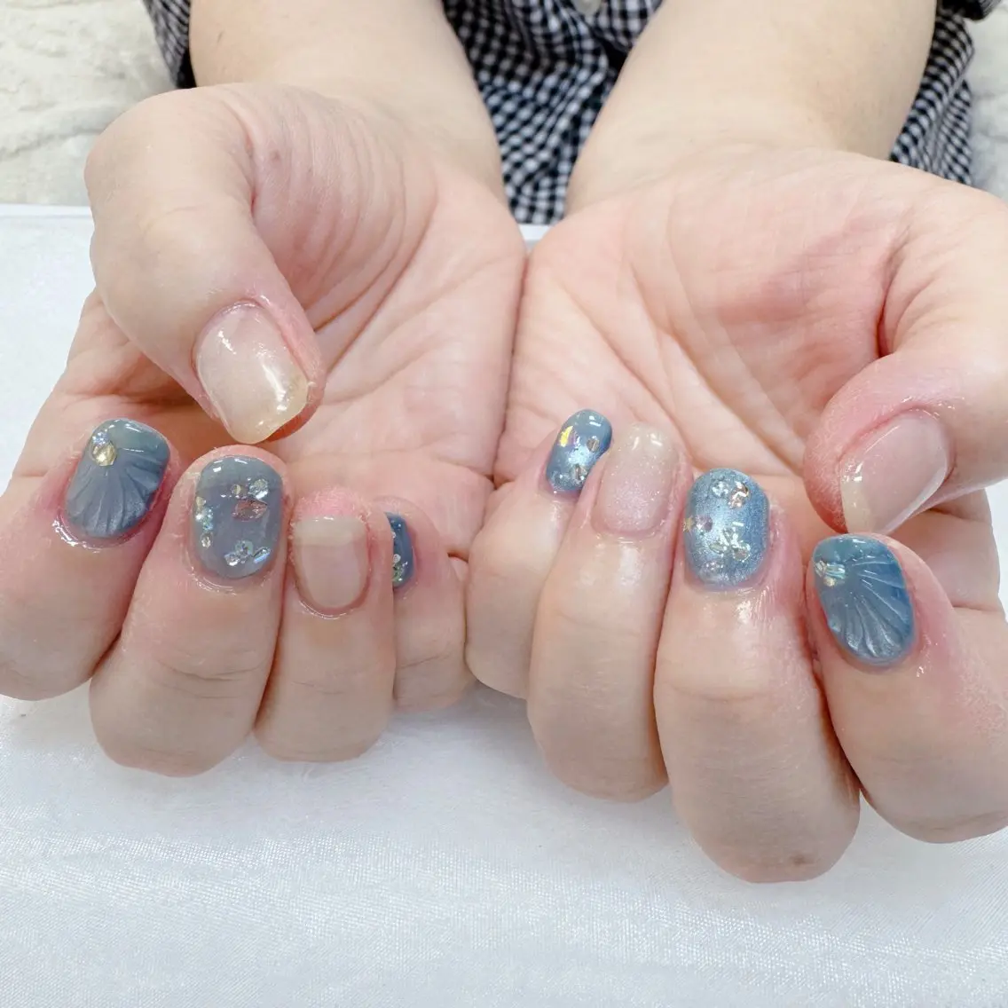 ネイル キラキラネイル マグネットネイル 夏ネイル maruyasu. yのネイルデザイン