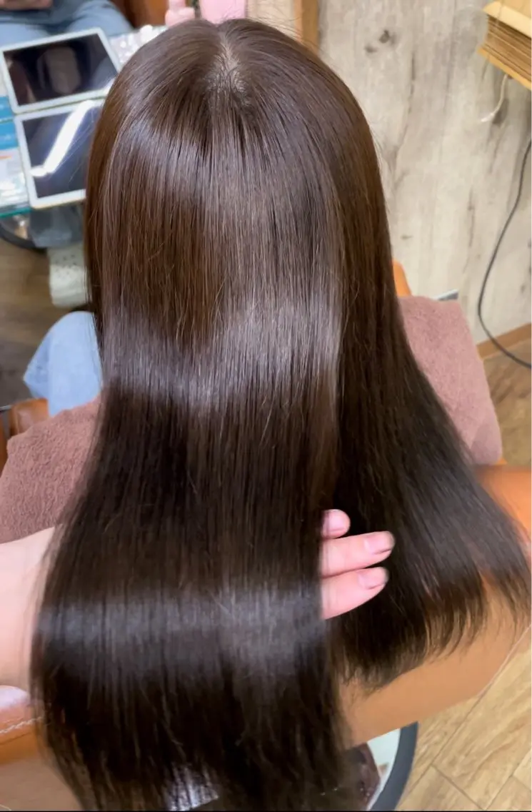 カラー 縮毛矯正 ツヤ感カラー/韓国 カットkanna🖤のヘアスタイル