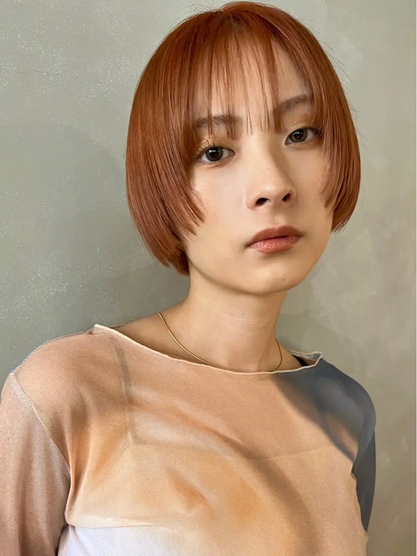 ショート カラー ダブルカラー オレンジ ショートヘア トリートメント 原宿パーソナルカラー 診断／hina✨🧚のヘアスタイル