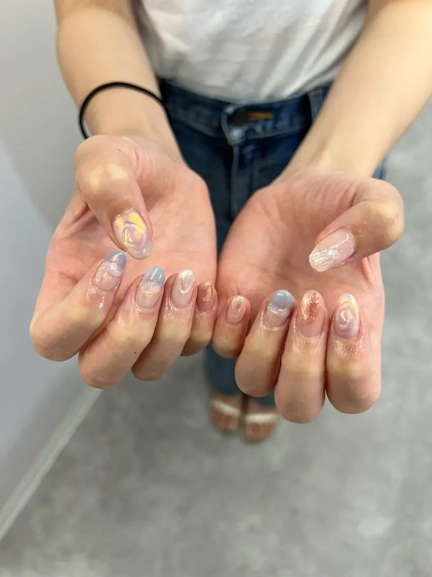 ネイル オーロラネイル ジェルネイル グラデーション マグネットネイル ニュアンスネイル Bana_ Nailのネイルデザイン