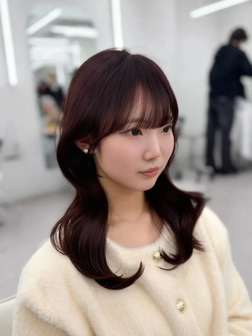 セミロング カラー 顔周りカット 小顔カット カット 韓国ヘア/顔周り ヘアセット/加藤優里のヘアスタイル