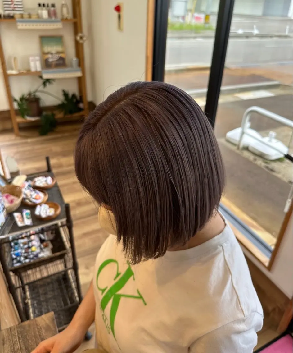 ミディアム カラー ヘアカラー トリートメント 艶髪カラー/髪質改善 細貝 舞利のヘアスタイル