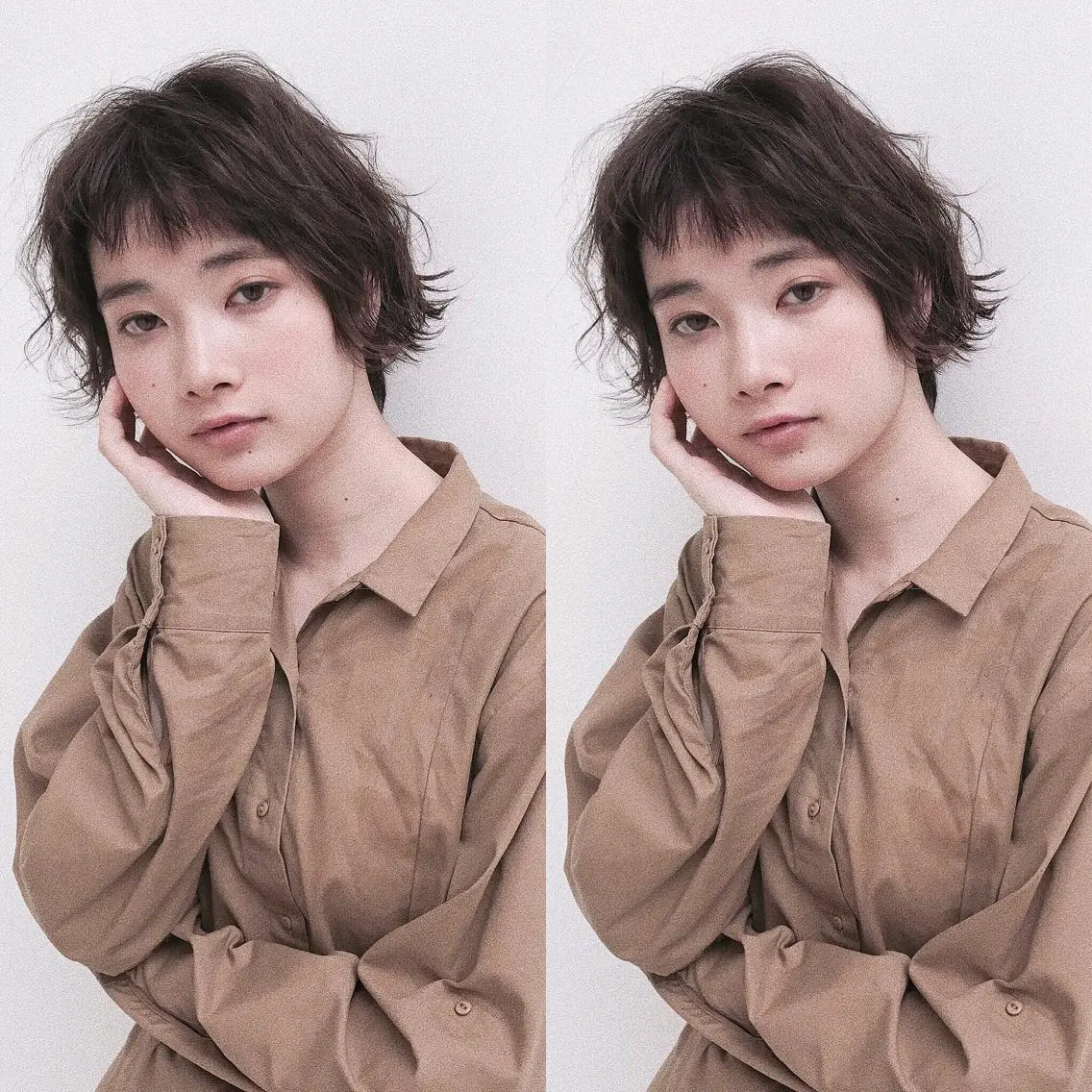 ショート カラー パーマ ヘアアレンジ ハンサムショート ショートヘア 小顔カット カット ヘアセット 松田 亮葉のヘアスタイル