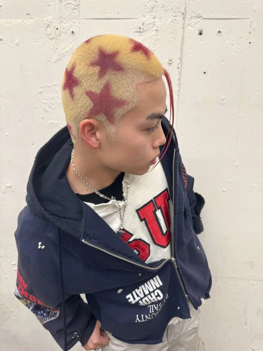 ショート カラー メンズ メンズブリーチ ボウズ ブリーチ ダブルカラー カット ヘアカラー トリートメント 💈メンズ特化💈 TASUKUのヘアスタイル