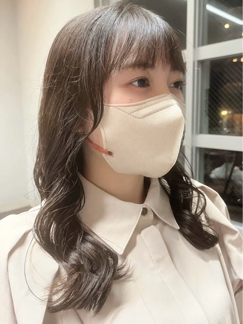 セミロング パーマ セミロングパーマ 韓国風ヘア FIX店長/名駅/ 国際センター/パーマのヘアスタイル
