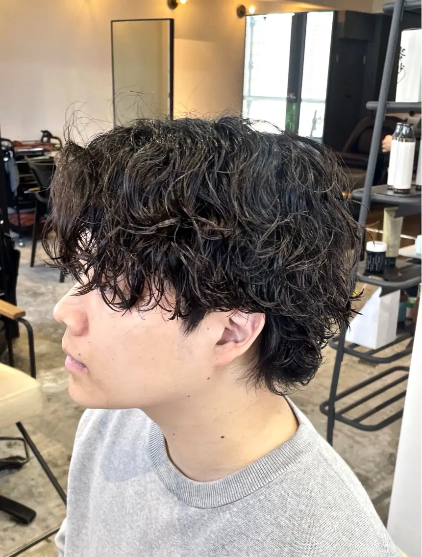ショート パーマ スパイラルパーマ メンズパーマ梅田 ・川副史晶のヘアスタイル
