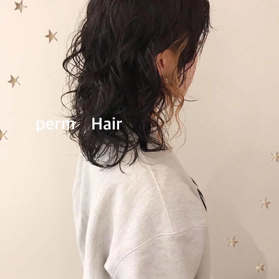セミロング パーマ カット パーマ 市川 千夏のヘアスタイル