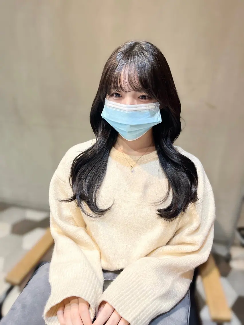 カラー ヘアアレンジ 韓国風カラー 似合わせ顔まわり カット💛森尾真由美のヘアスタイル