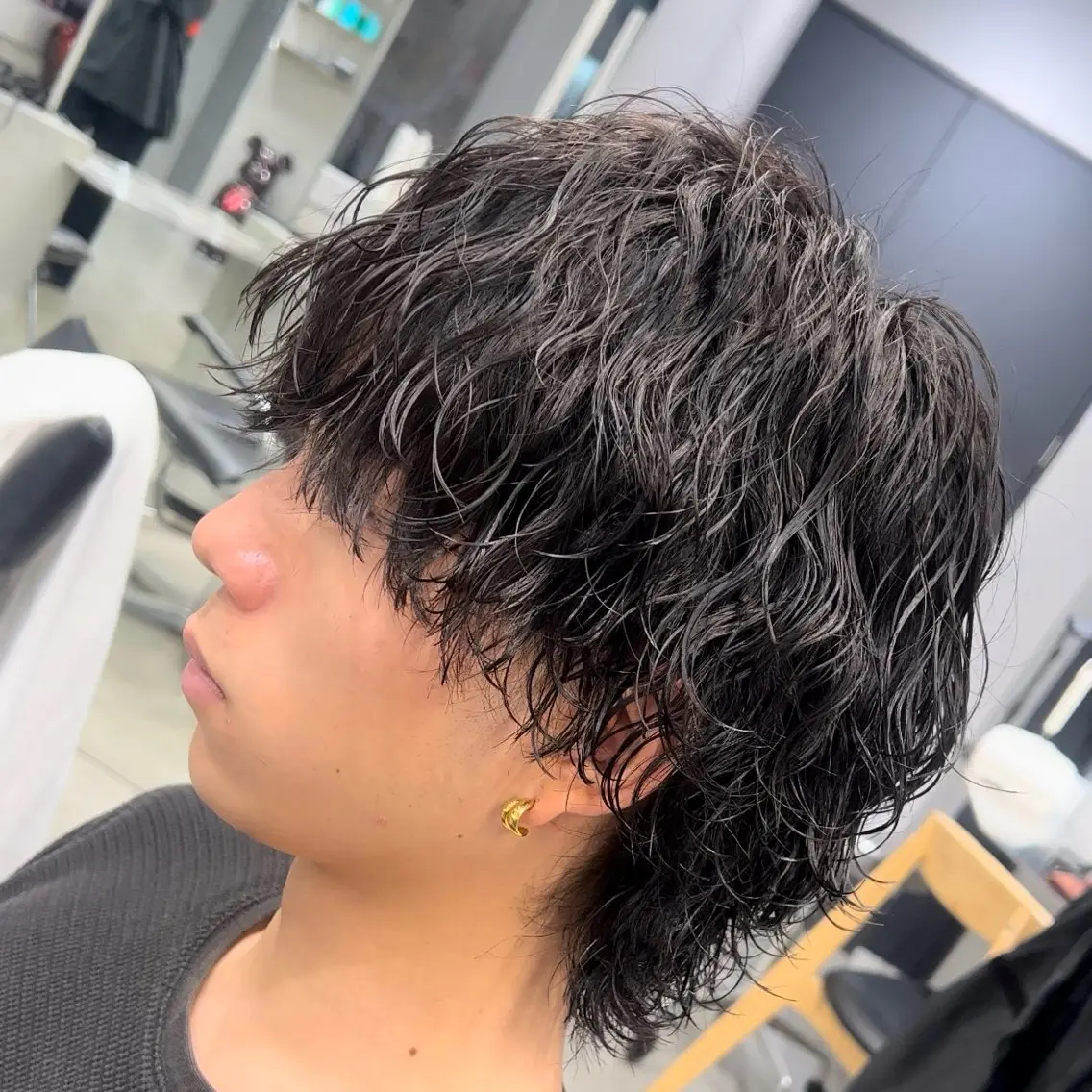 ミディアム パーマ ヘアアレンジ メンズ fifth 石川 凪のヘアスタイル