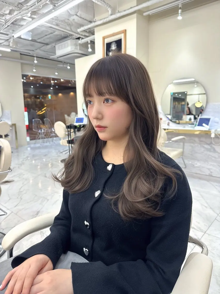 セミロング カラー ヘアアレンジ オリーブカラー レイヤーカット カット ヘアカラー トリートメント 髪質改善特化 🫧松野力也のヘアスタイル