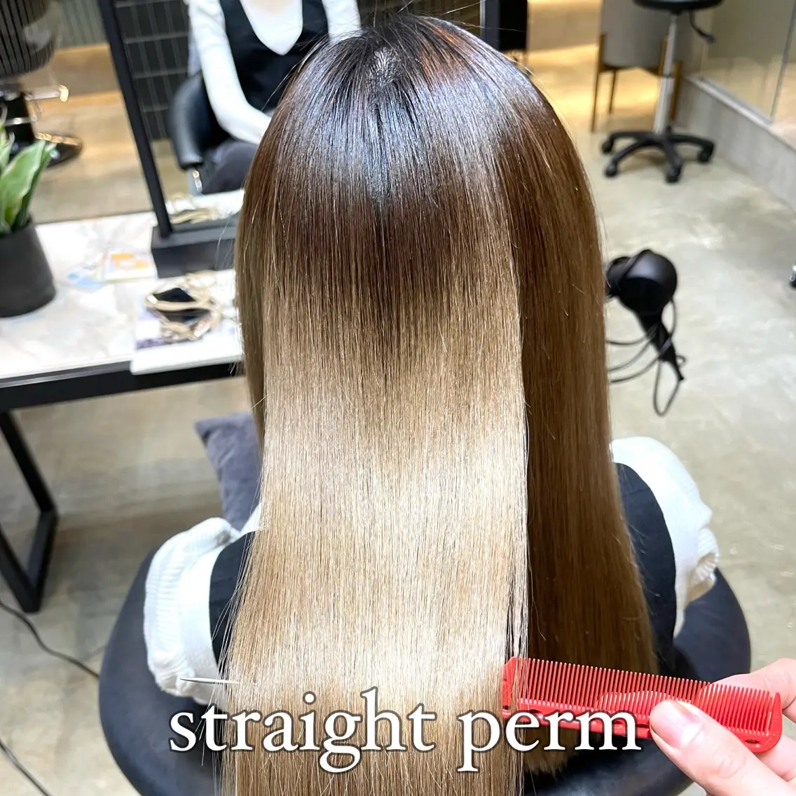 ロング カット 縮毛矯正 トリートメント ✨縮毛矯正　韓国ヘア レイヤー✨大濱快斗のヘアスタイル