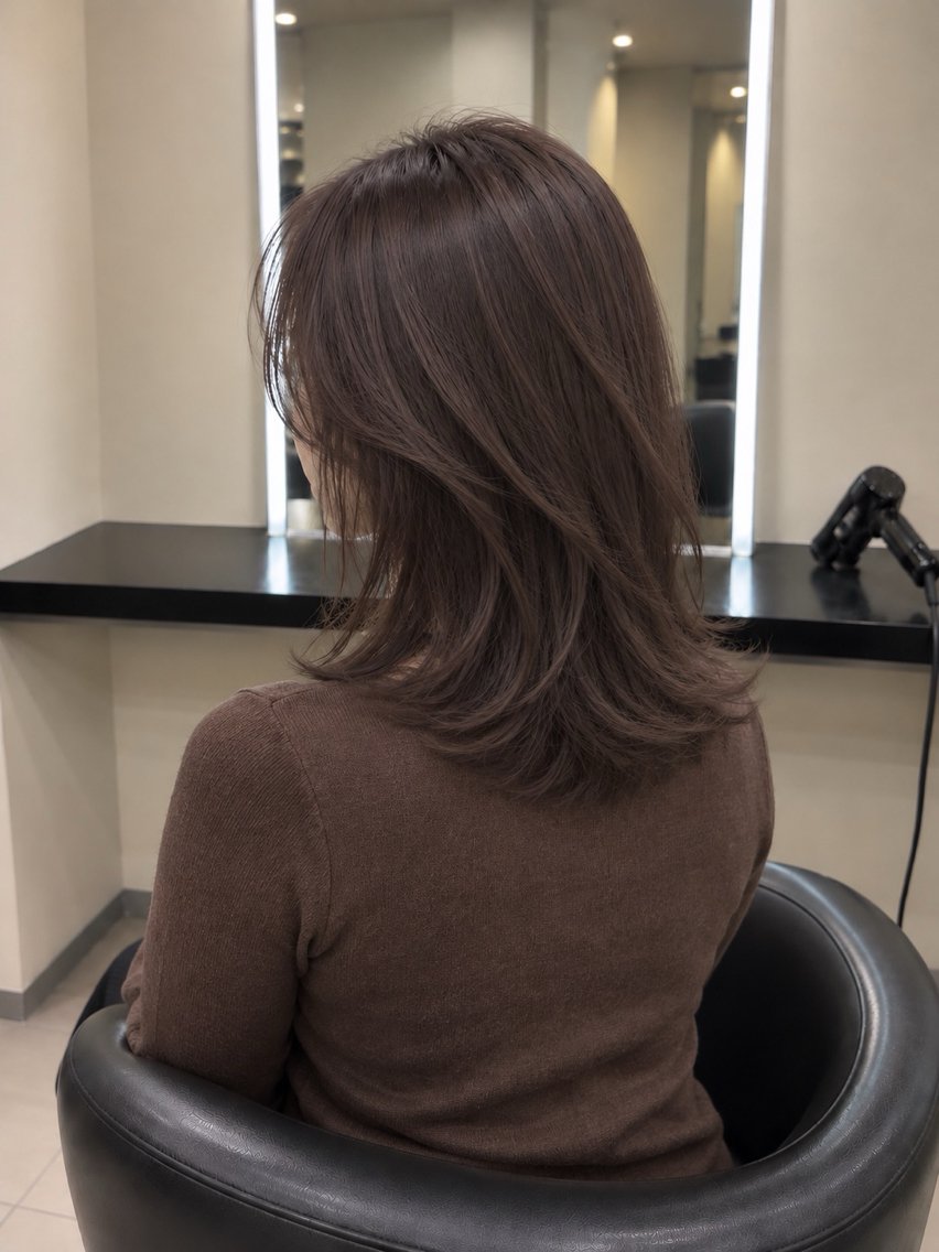 ミディアム カラー ブラウンカラー トリートメント 🌈ウルトワ水素 髪質改善naru🌈のヘアスタイル
