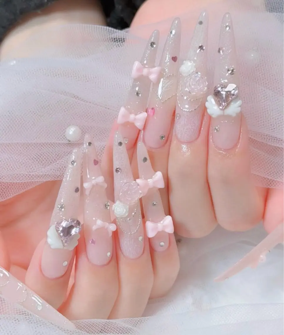 ネイル チークネイル 長さ出し フレンチネイル ジェルネイル 韓国ネイル Any nail新大久保店のネイルデザイン
