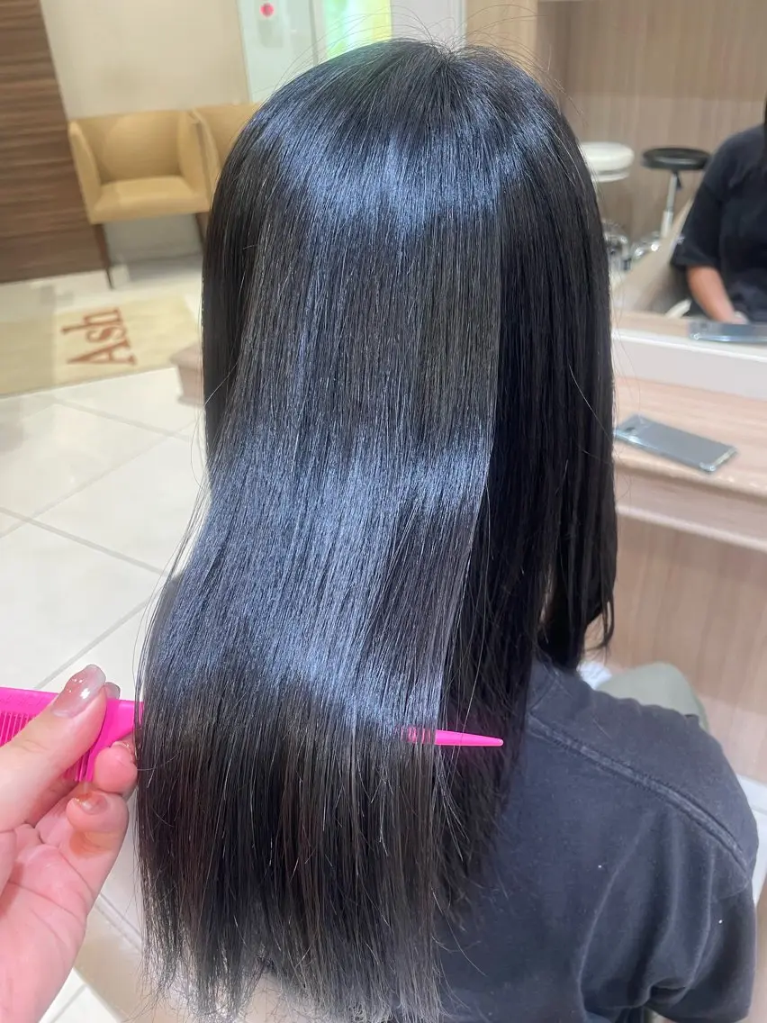 セミロング パーマ カット 縮毛矯正 トリートメント 韓国ヘアメイク🎀/ 縮毛矯正✨山本媛香のヘアスタイル